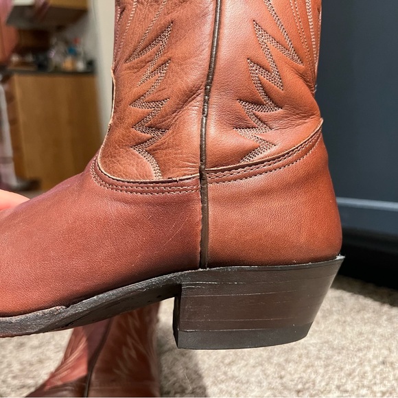 Nocona Men’s 7B model 7520-27-403 in Redwood Deertan Cowboy Boots - Picture 10 of 12
